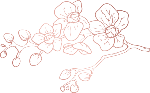 Metallic Monoline Rose Gold Orchids